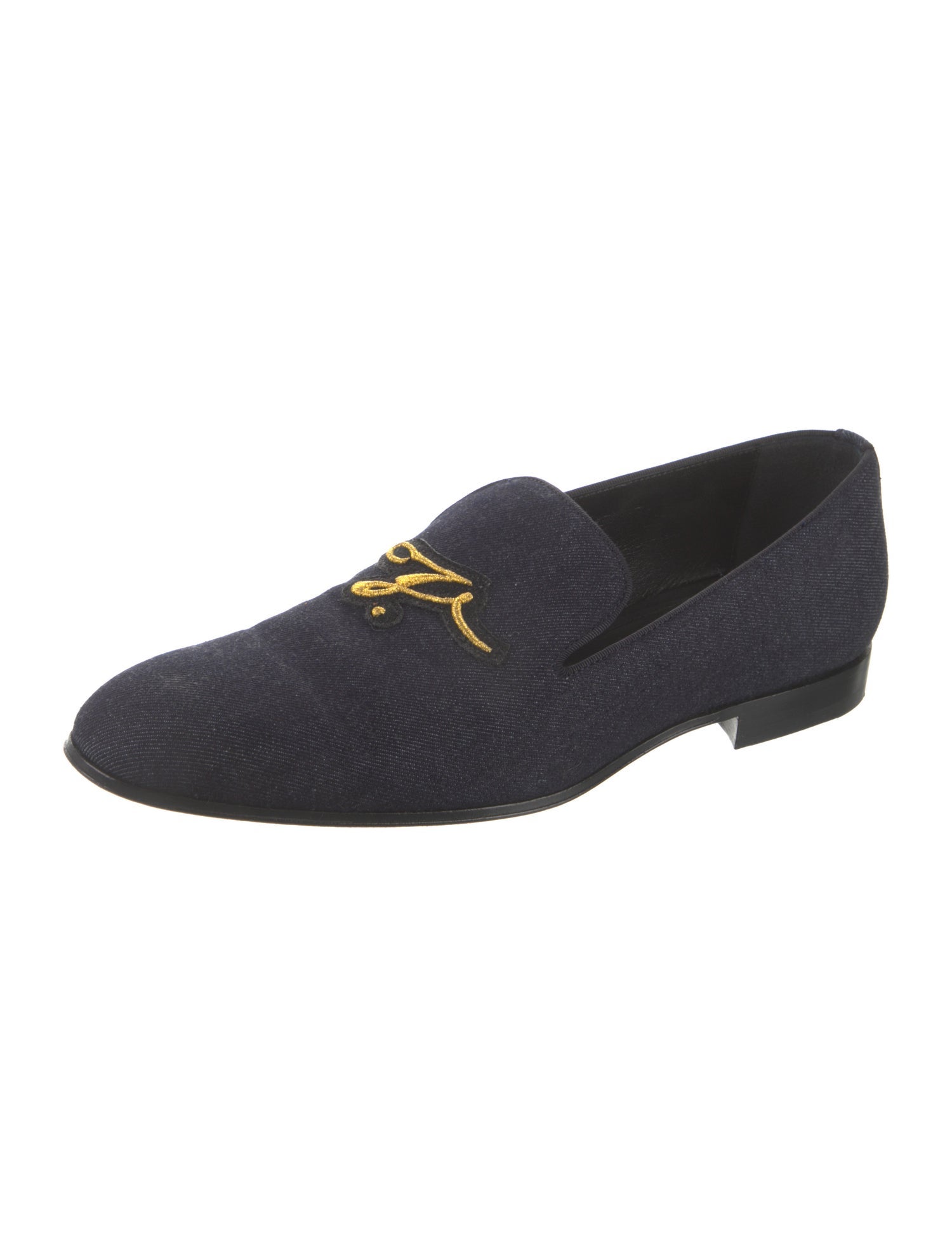 Louis Vuitton Denim Embroidered Accent Slippers